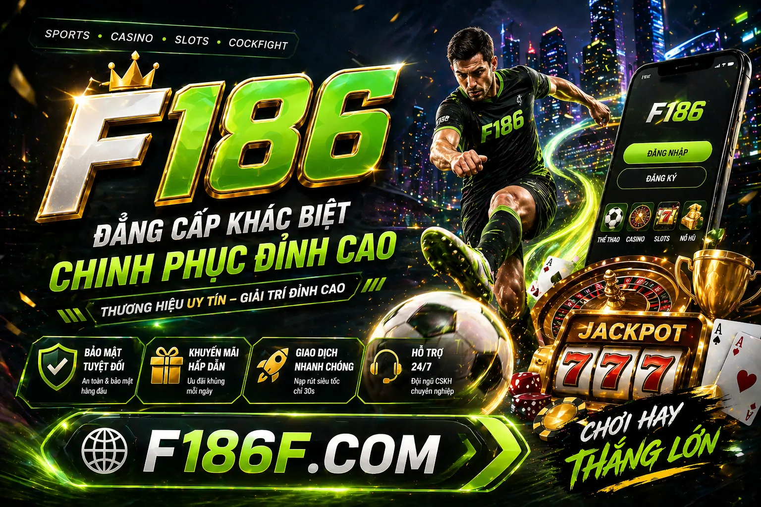 Banner khuyến mãi chào mừng cho người chơi slot game